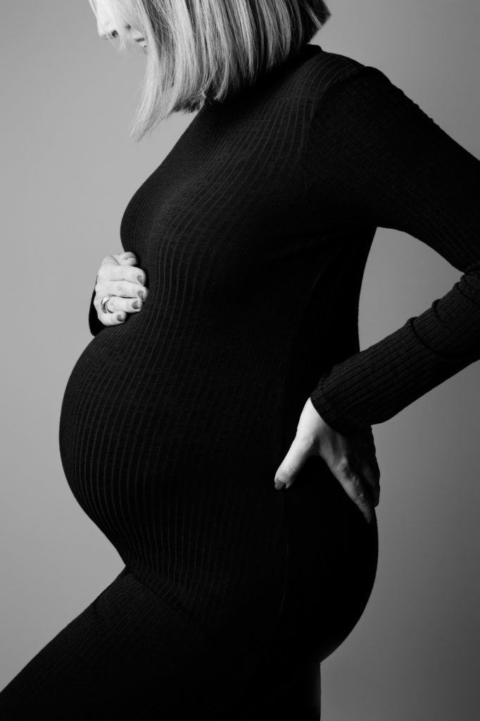 Maternity Photoshoot Lancashire lady in black dress
